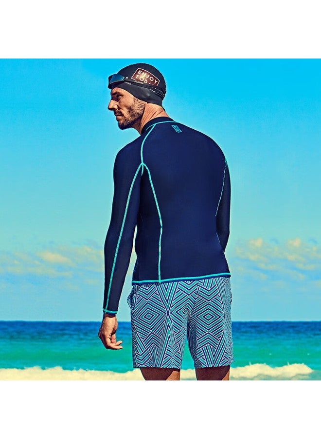 Balneaire Men's Long-sleeve Separate Sports Quick-dry Beach Shorts, Chlorine-resistant, Sun Protection, Fashionable, Plus Size, Loose-fitting For Hot Springs, Bottoms L - Image 4