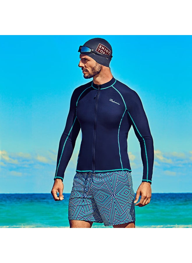 Balneaire Men's Long-sleeve Separate Sports Quick-dry Beach Shorts, Chlorine-resistant, Sun Protection, Fashionable, Plus Size, Loose-fitting For Hot Springs, Bottoms L - Image 2