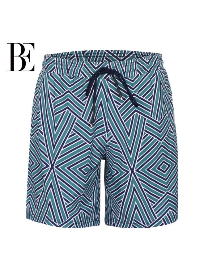 Balneaire Men's Long-sleeve Separate Sports Quick-dry Beach Shorts, Chlorine-resistant, Sun Protection, Fashionable, Plus Size, Loose-fitting For Hot Springs, Bottoms L - Image 1