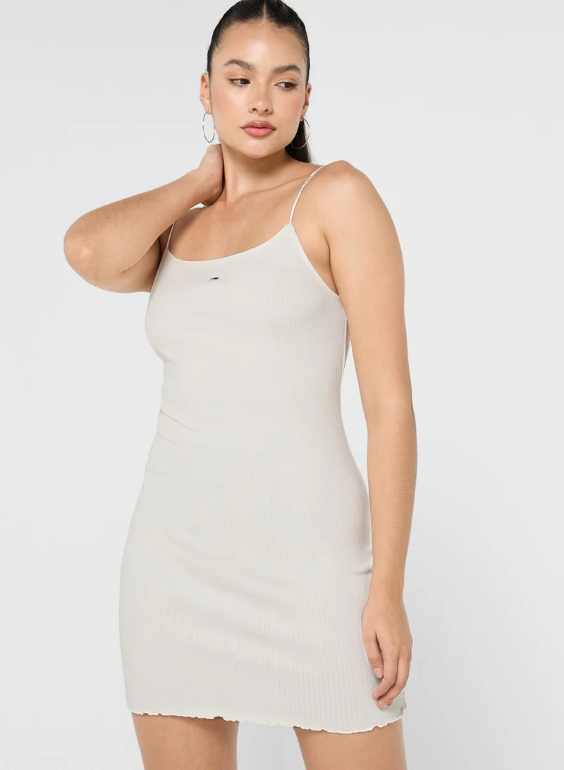TOMMY JEANS Strappy Ribbed Knitted Dress