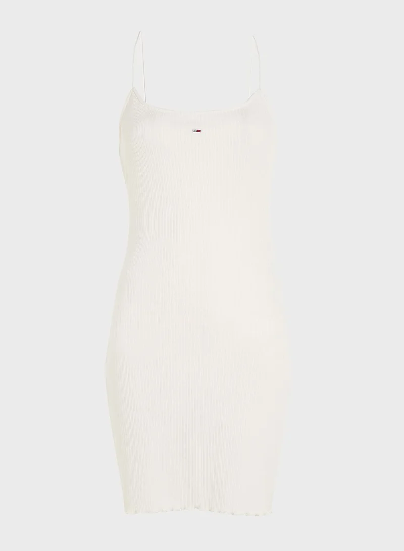 TOMMY JEANS Strappy Ribbed Knitted Dress