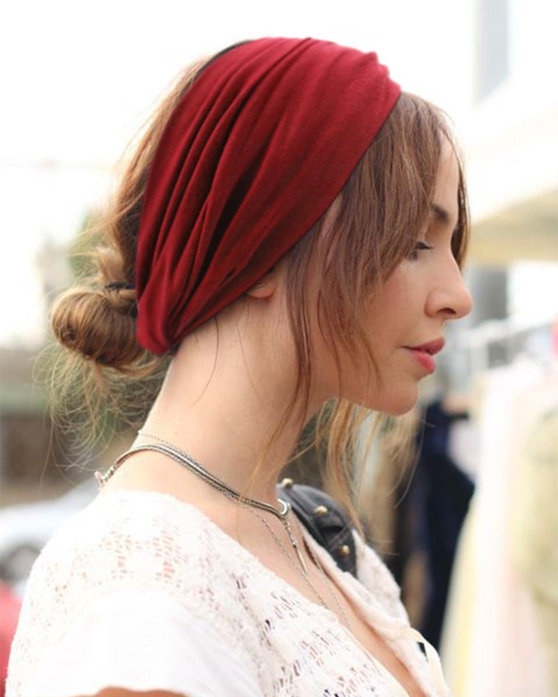 AQOKKA Extra Wide Headbands for Women Large Turban Headband Non Slip Boho Elastic Hairband Hair Twisted Knot Head Bands Accessories - Image 4