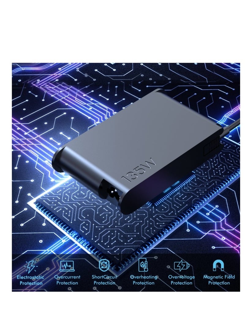 Terabyte 135W 20V 6.75A Laptop Notebook Power Adapter For Lenovo Big Square USB, Plug:UK Plug - Image 5