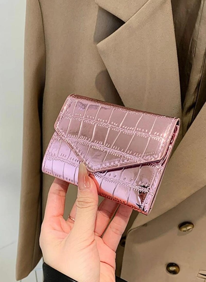 Shein Women's Multicolor Zipper Small Wallet with Metal Crocodile Print, ID Card, Cash and Bank Card Pocket, Fashion and Elegant Design - Image 1