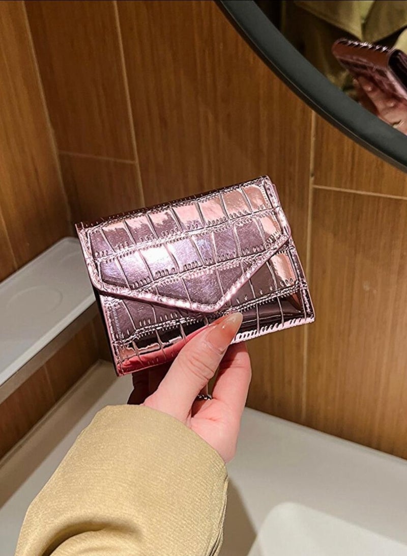 Shein Women's Multicolor Zipper Small Wallet with Metal Crocodile Print, ID Card, Cash and Bank Card Pocket, Fashion and Elegant Design - Image 2