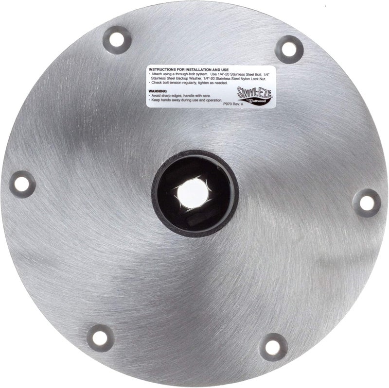 attwood SP-67904 Swivl-Eze Lock'N-Pin Aluminum 1.77 Series Snap-Lock 9-Inch Boat Seat Round Base Plate - Image 5