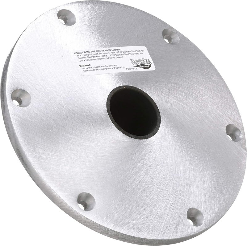 attwood SP-67904 Swivl-Eze Lock'N-Pin Aluminum 1.77 Series Snap-Lock 9-Inch Boat Seat Round Base Plate - Image 2