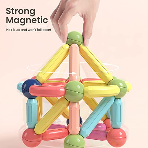 BAKAM Magnetic Building Blocks for Kids Ages 48 STEM Construction Toys for Boys and Girls Large Size Magnetic Sticks and Balls Game Set for Kids Early Educational Learning 25PCS - Image 5