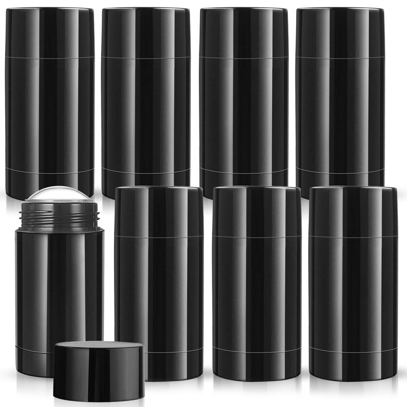 Cositina 8 Pack 75ml/2.5oz Plastic Deodorant Containers Empty Twist Up Filling Stick Tube Bottom-Fill Deodorant Bottles for DIY Cosmetic Lotion Bar Sunscreen Lip Balm Crayon - Black