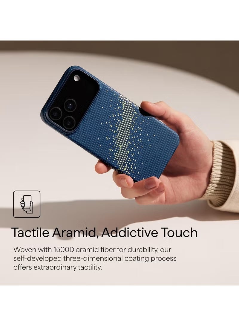 كارنييل جراب iPhone 17 Pro Max مقاس 6.9 بوصة، غطاء واقٍ من ألياف الأراميد فائق النحافة متوافق مع MagSafe مع زر للتحكم في الكاميرا، مصنوع من مادة متينة منسوجة 1500D، شعور باللمس بدون جراب - درب التبانة جالاكسي - Image 2
