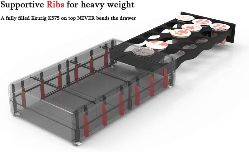 EVERIE Coffee Pod Holder Drawer Compatible with Keurig K Cup Pods (Holds 18 Pods) - Image 4