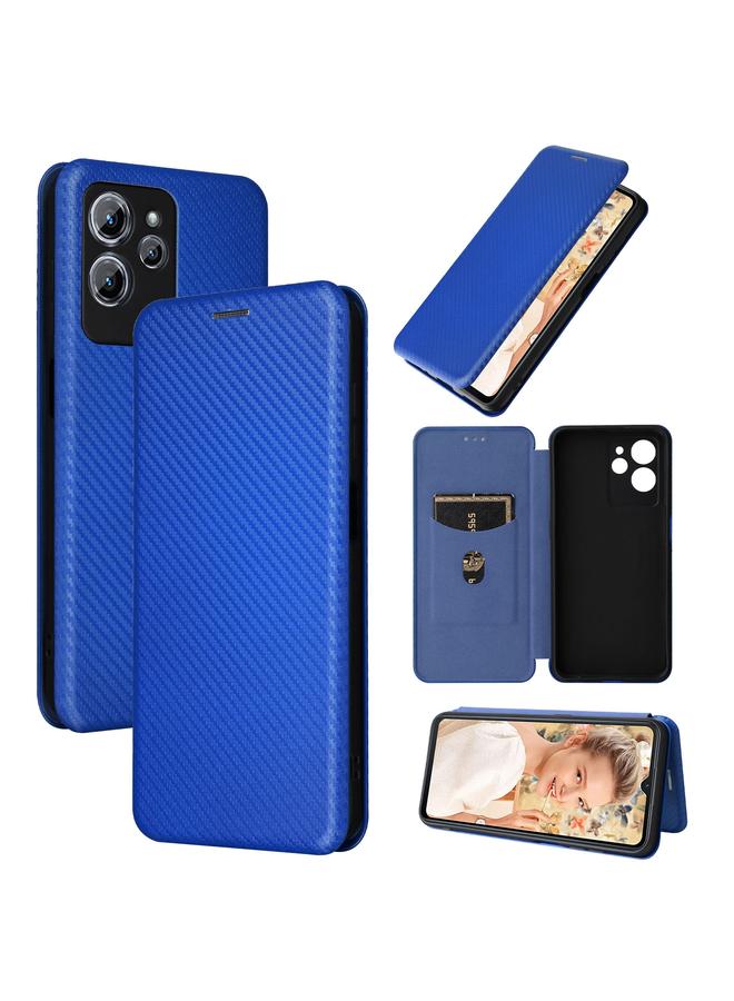 اس-توب جراب هاتف Oukitel C32 مصنوع من ألياف الكربون والجلد القابل للطي - Image 1