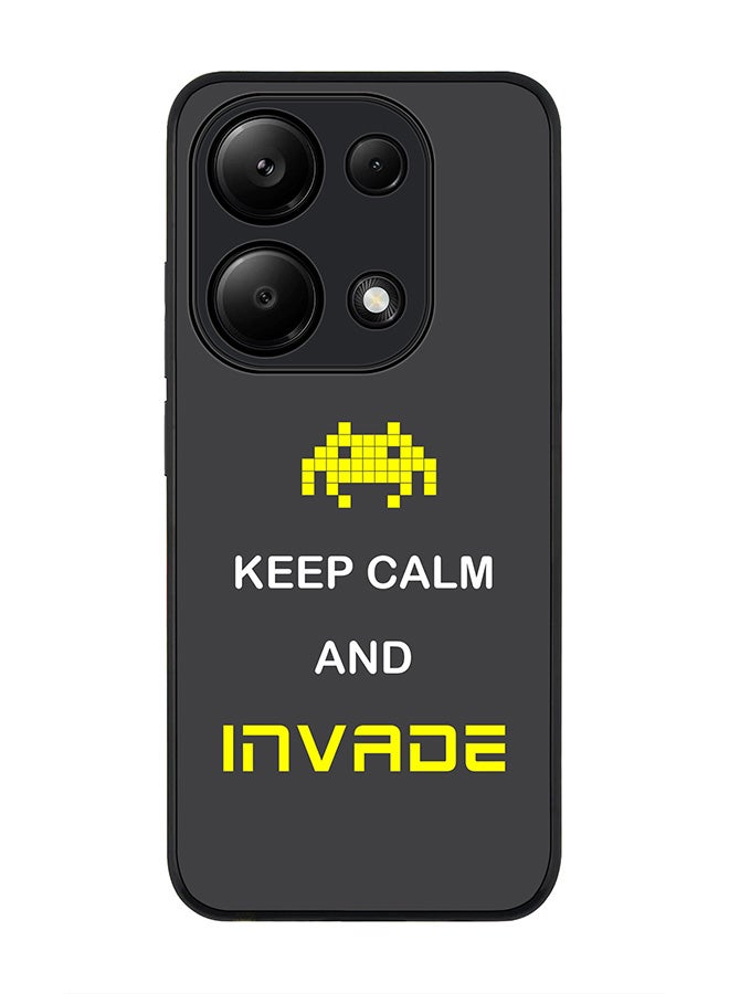 Stylizedd Rugged Black Edge Case for Xiaomi Redmi Note 13 Pro 4G / Xiaomi Poco M6 Pro 4G, Slim fit Case Thin Cover -  Keep Calm And Invade - Image 1