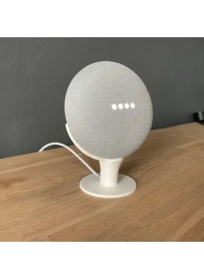غطاء حامل أبيض متين لسماعة Nest Home Mini الذكية بتصميم عصري - Image 2