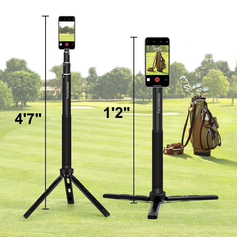 PrecisionMaster Golf Tripod & Monopod, Magnetic Golf Film Stick 52" Adjustable Aluminum, Golf Swing Training Aid Compatible with Magsafe iPhone Android Phones - Image 5