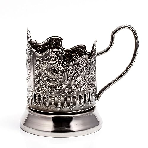 Hengulus Kalchugino Metal Works USSR Coat of Arms Classic Russian Tea Glass Holder/Russian Podstakannik for Hot or Cold Liquids - Image 5
