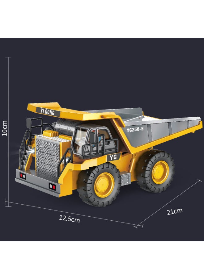 Generic Large Remote Control Excavator Alloy Bulldozer Dump Truck Wireless Simulation Electric Engineering Toys 2.4g-Color:9-way Alloy Bulldozer-Version-Proportion:Three Rechargeable Batteries  - Image 5