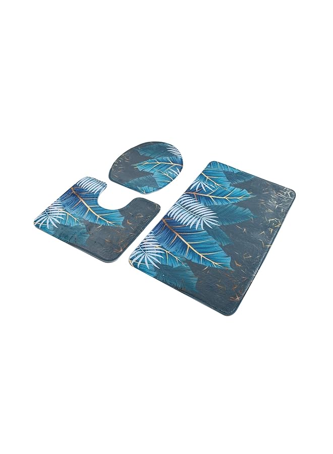 هوم كونسيبت 3 مجموعات من سجادة حمام مضادة للانزلاق + غطاء مرحاض + سجادة حمام - Image 3