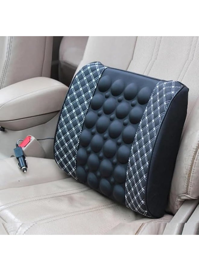 وسادة تدليك أسفل الظهر الطبية - مسند ظهر ميموري فوم فاخر - جهاز مساج كهربائي مريح للسيارة، المكتب والمنزل - وسادة دعم القطنية للكراسي والكنب - Image 1