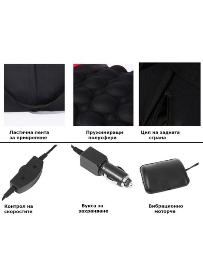 وسادة تدليك أسفل الظهر الطبية - مسند ظهر ميموري فوم فاخر - جهاز مساج كهربائي مريح للسيارة، المكتب والمنزل - وسادة دعم القطنية للكراسي والكنب - Image 2