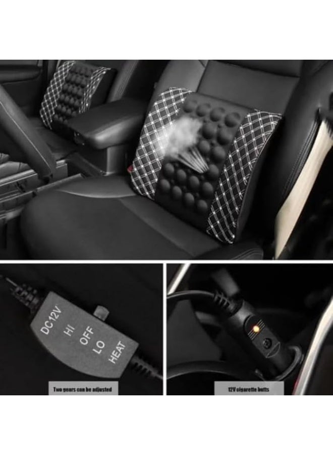 وسادة تدليك أسفل الظهر الطبية - مسند ظهر ميموري فوم فاخر - جهاز مساج كهربائي مريح للسيارة، المكتب والمنزل - وسادة دعم القطنية للكراسي والكنب - Image 4