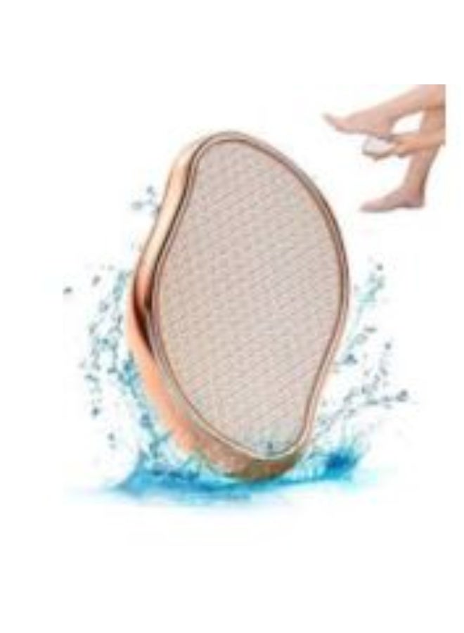 Glass Foot File Callus Remover Crystal Pedicure Foot Scrubber for Travel Use Portable Handheld Sized Foot Scraper for Cracked Heel Shinning Golden - Image 2