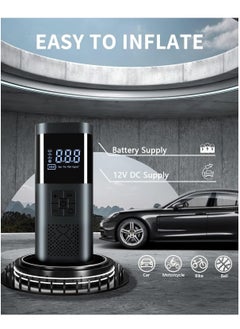 Excefore Tire Inflator Air Compressor, Car Accessories, 150PSI Rechargeable Cordless Tire Inflator with Pressure Gauge, 12V DC Mini Air Pump Auto Shut off, Tire Pump with LED Light for Car Motorcycle Bicycle  - Image 4