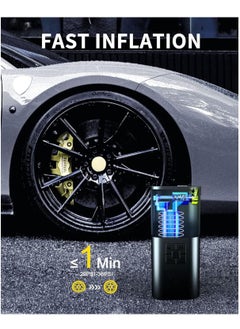 Excefore Tire Inflator Air Compressor, Car Accessories, 150PSI Rechargeable Cordless Tire Inflator with Pressure Gauge, 12V DC Mini Air Pump Auto Shut off, Tire Pump with LED Light for Car Motorcycle Bicycle  - Image 5