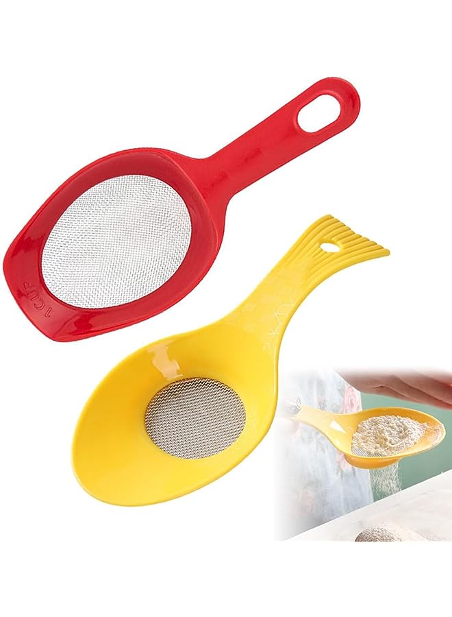 Raxoom Stainless Steel Flour Sifter,Fine Mesh Hand-Held Sieve Gadgets Filter Baking Tool Household,Mesh Flour Sifter Kitchen Cake Baking Accessories,Hanging Hook Easy to Clean - Image 1