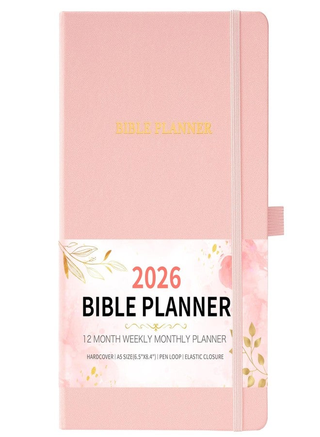 Pinchoco 2026 Planner - Christian Planner 2026 Weekly and Monthly, Jan.2026 - Dec.2026, Bible Journal, 8.37" x 5.75", 2026 Christian Planner with Leather Hardcover, Pen Holder, Pocket - Image 1