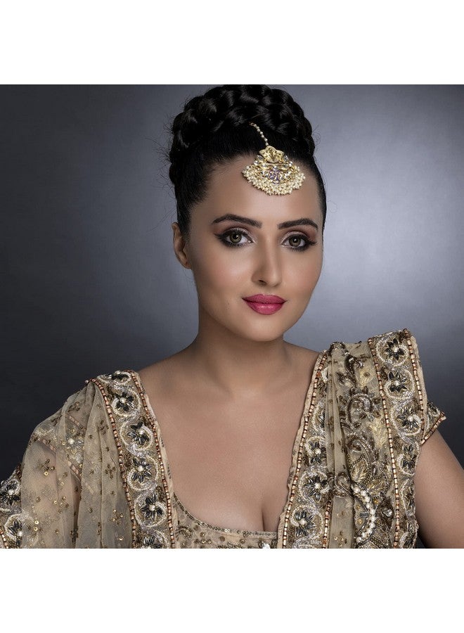 Sukkhi Designer Kundan Gold Plated Pearl Maangtikka for Women (SKR85492), One Size - Image 2