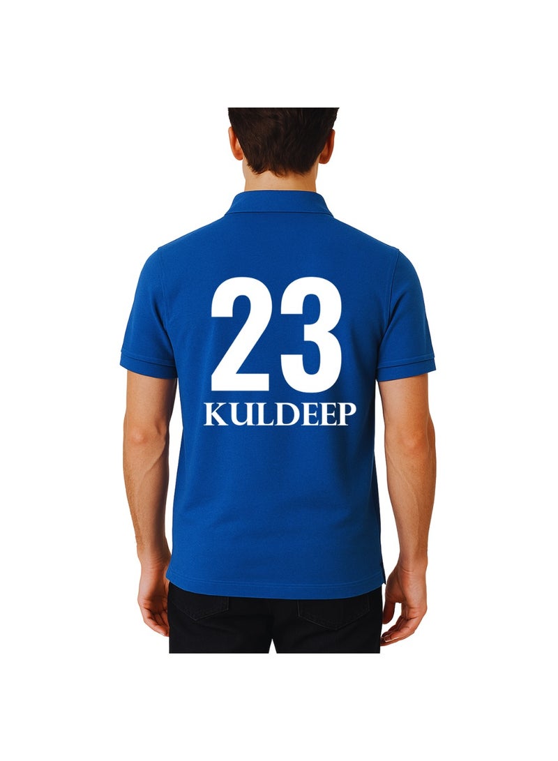Delhi Capitals Cricket Men's Dry-Fit Polo Neck T-Shirt|DC Tshirt With Cap|Soft&Breathable Sportswear For Cricket Lovers|Wear It For Games