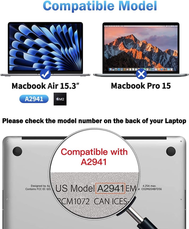 Ojos Screen Protector Compatible with MacBook Air 15.3 inches M4 A3241 A3114 M3 A2941 M2 Chip Released in 2025 2024 2023 - Eye Protection Anti Scratch Screen Guard Film (Crystal Clear) - Image 4