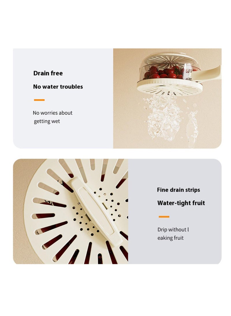 SYOSI حاويات تخزين الفواكه، صندوق حفظ الخضروات والتوت الطازج، حاويات تخزين مع مصافي لتصريف السوائل للثلاجة، للتخييم - Image 5