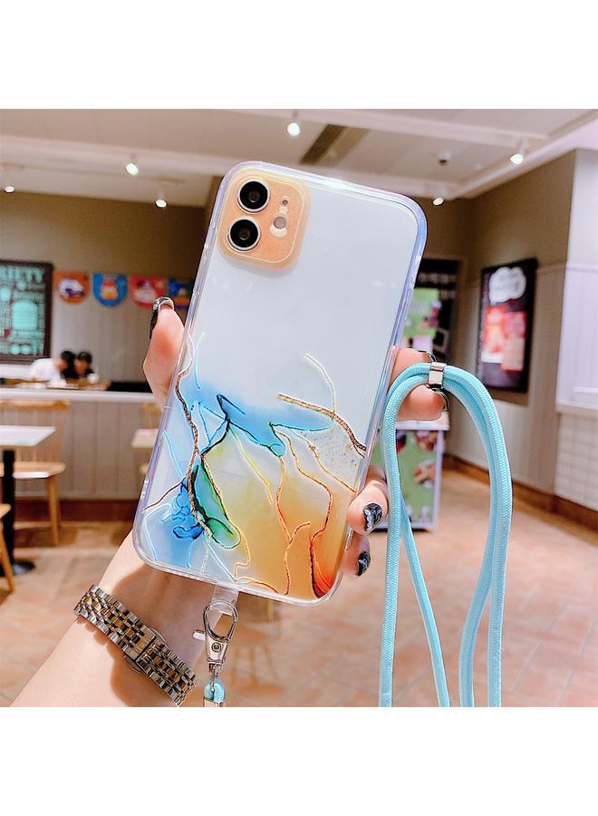 The Bros Phone Case For iPhone 11 Pro Hollow Marble Pattern TPU Shockproof Protective Phone Case with Neck Strap Rope  - Image 3