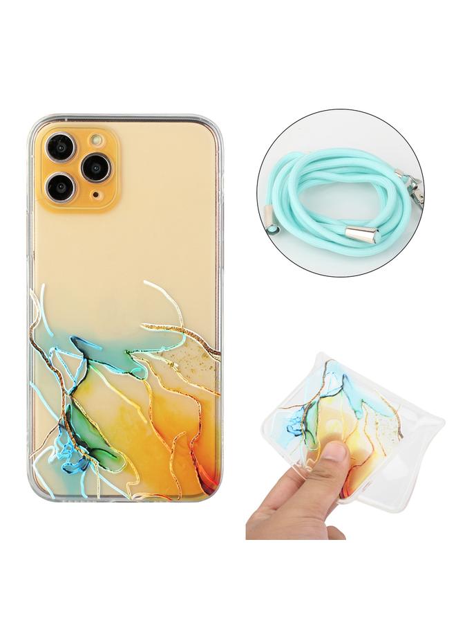 The Bros Phone Case For iPhone 11 Pro Hollow Marble Pattern TPU Shockproof Protective Phone Case with Neck Strap Rope  - Image 2