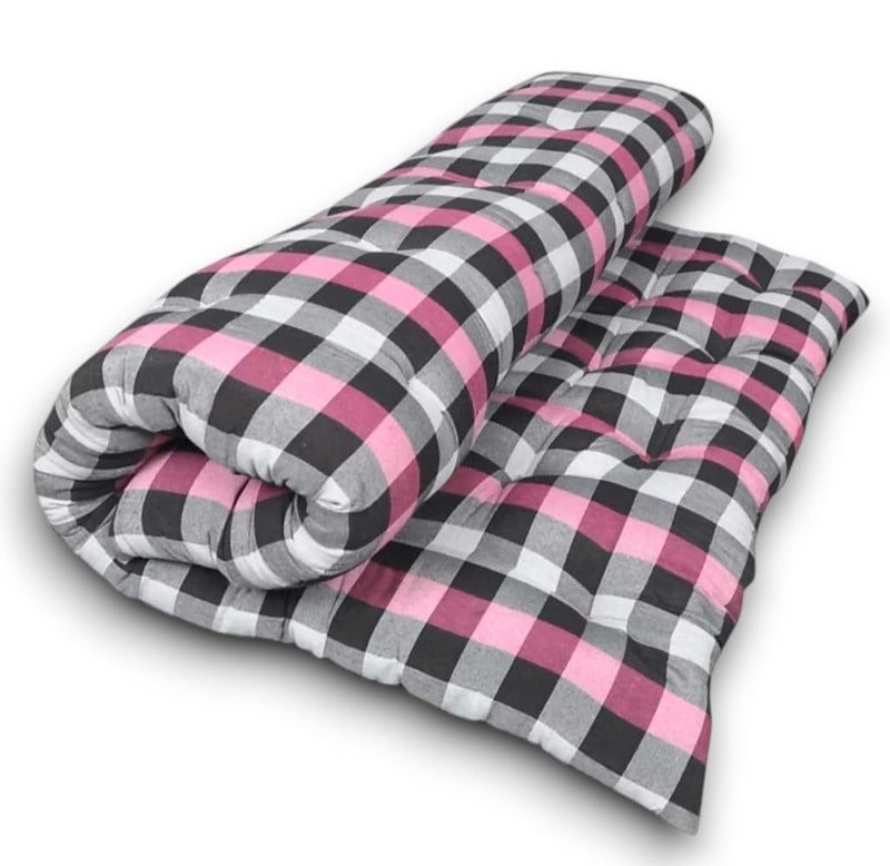 Deevine Craft Soft Cotton Quilt Medium Firm Light Weight Mattress - Multicolor (6X6 ft or 72X72 Inches, Double Bed King Size Cotton Mattress) - Image 5