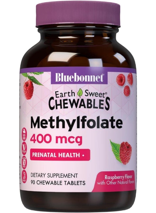 بلو بونيه بلوبونيت نيوتريشن إيرثسويت ميثيلفولات للمضغ - 400 ميكروجرام، 90 قرص للمضغ - Image 1