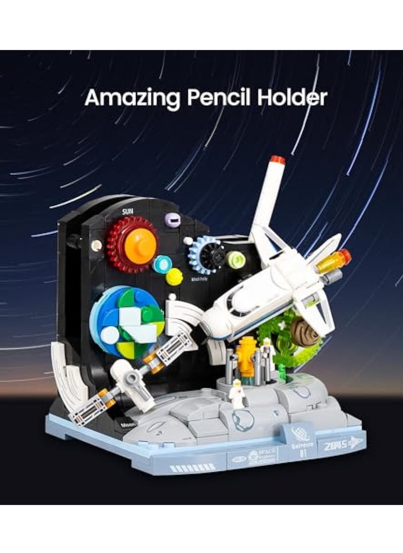KASTWAVE 332 PCS Infinite Universe Building Set Pencil Holder with Satellite Rockets Space Astronaut, Rockets Building Kit, Great STEM Toy DIY Enrollment/Birthday Gift for Kids Ages 6+ & Adults  - Image 2