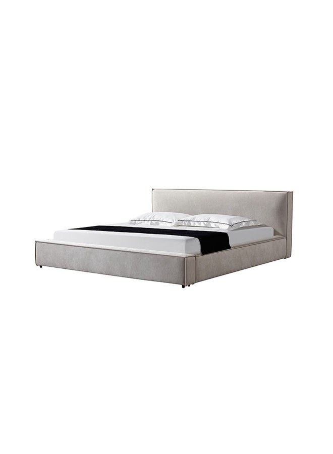 DANUBE HOME Delano 180X200 King Bed Sturdy Modern Design Wooden Double Bed Frame Furniture Quiet & Comfortable Beds L 234x198x87 cm  Grey - Image 3