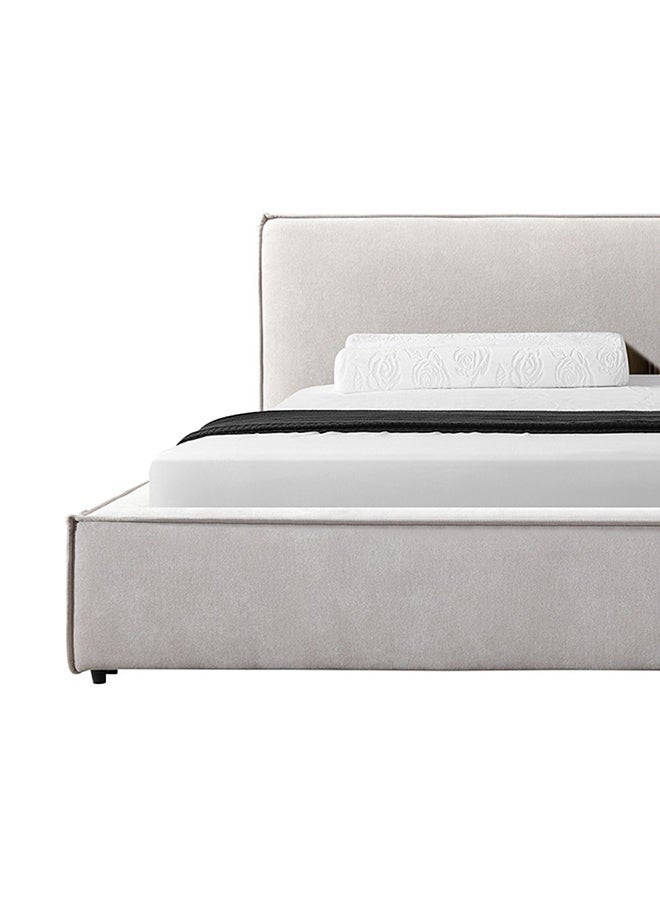 DANUBE HOME Delano 180X200 King Bed Sturdy Modern Design Wooden Double Bed Frame Furniture Quiet & Comfortable Beds L 234x198x87 cm  Grey - Image 5