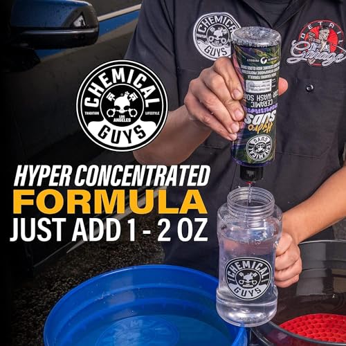 Chemical Guys صابون غسيل السيارات هيدرو سادس من كيميكل غايز CWS2121602 سيليكون SiO2 اللامع عالي الرغوة (يعمل مع مسدسات الرغوة، أو مسدسات الرغوة، أو غسيل الدلاء) للسيارات، والشاحنات، والسيارات الرياضية، والمركبات الترفيهية والمزيد، 16 أونصة سائلة، برائحة التوت، عبوة 2 - Image 2