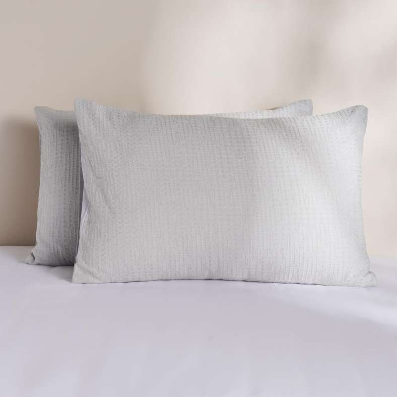 Pan Home Avenue Cotton Waffle 2-piece Pillow Cover Set 50x75cm - Silver Grey