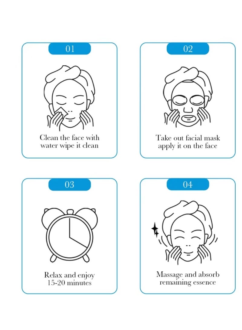 SADOER 10 Pcs Whitening Tender Capsule Vitamin A Mask Set Hydration Moisturizing Firming Repair Whitens Freckle Smooth Skin Facial Mask Brighten Skin Care Sheet Face Mask for Women and Men Water Fit Face Skin - Image 5