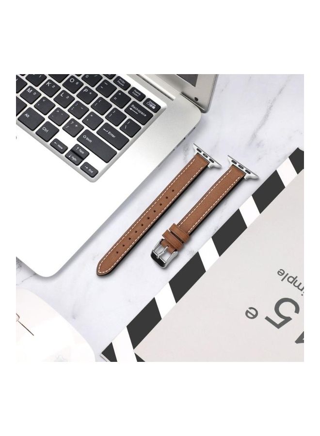 NIBEMINENT Ethnic Replacement Watchband for Apple Watch Series 1/2/3/4/5/6/7/SE 38/40/41mm Brown - Image 4