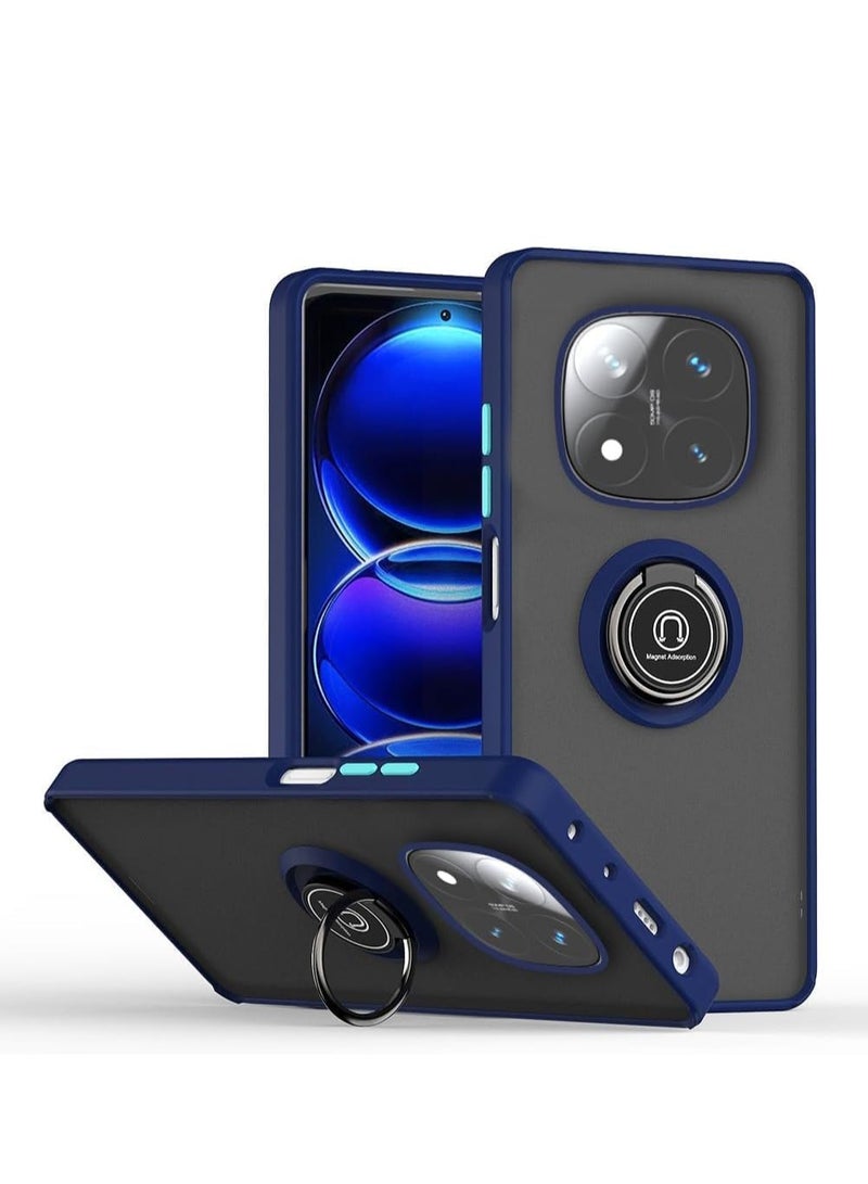 BORTONY Xiaomi Redmi Note 14 Pro Plus 5G Rotational Metal Ring Grip Kickstand Cover Magnetic Car Mount Holder Case Shockproof TPU Bumper for Redmi Note 14 Pro Plus 5G - Image 1