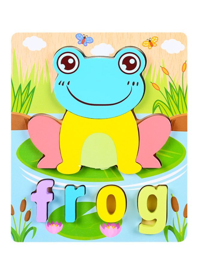 ألعاب خشبية ثلاثية الأبعاد على شكل أحجية خشبية للأطفال تساعد على تعليم الضفدع - Image 1