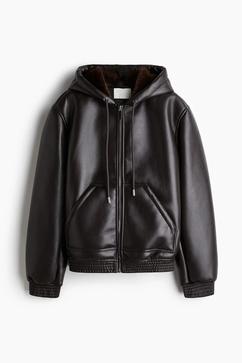 اتش اند ام جاكيت من نسيج مطلي