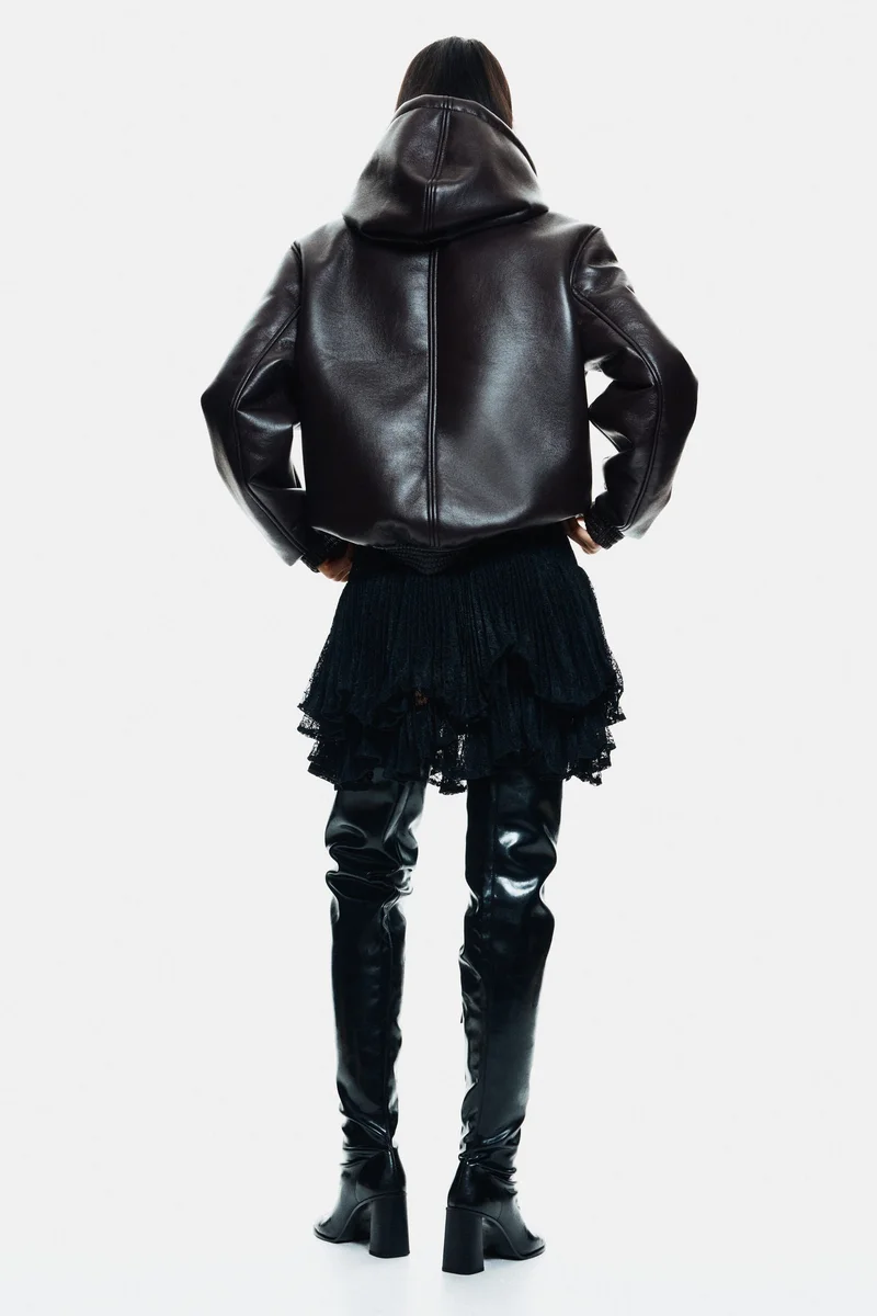 اتش اند ام جاكيت من نسيج مطلي