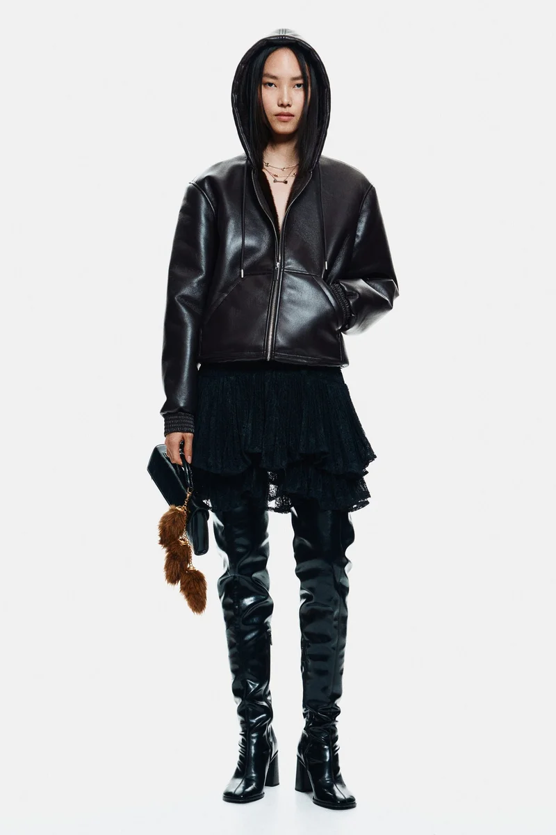 اتش اند ام جاكيت من نسيج مطلي